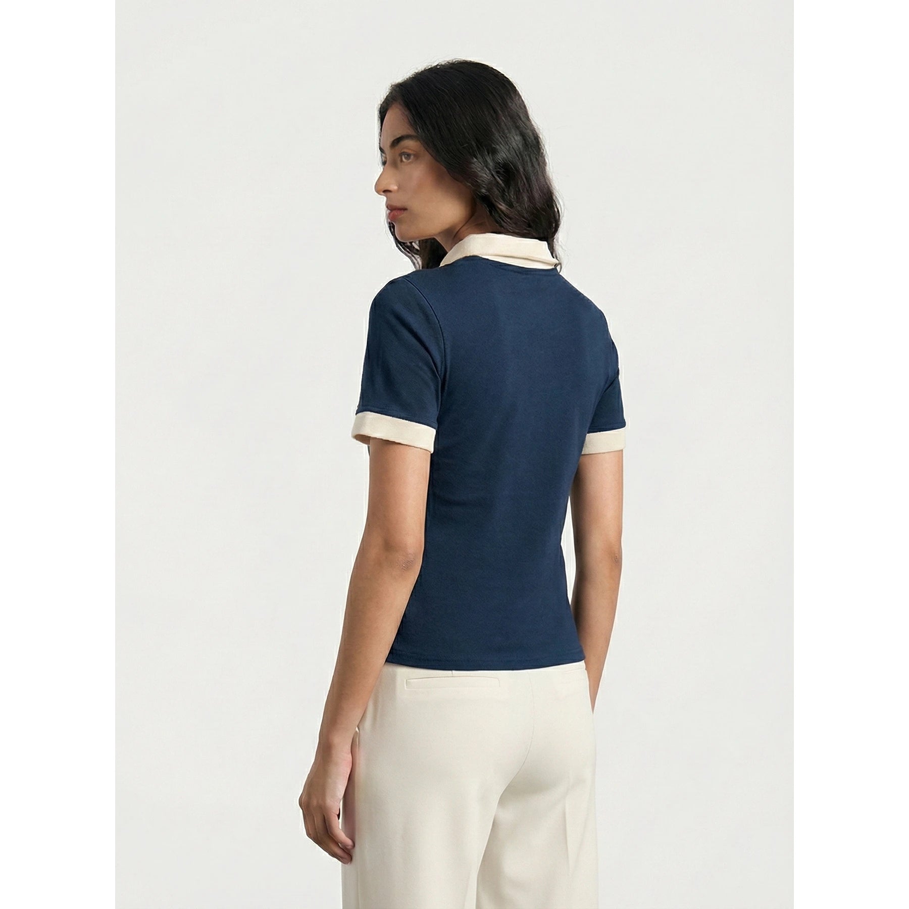 Blue Contrast Trim Button Polo | Montivo Pakistan