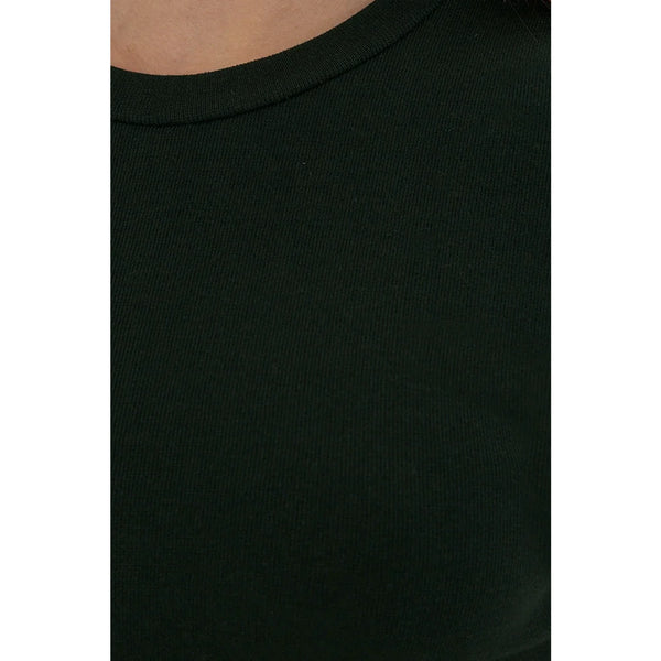 Green Ribbed Fitted Tshirt | Montivo Pakistan