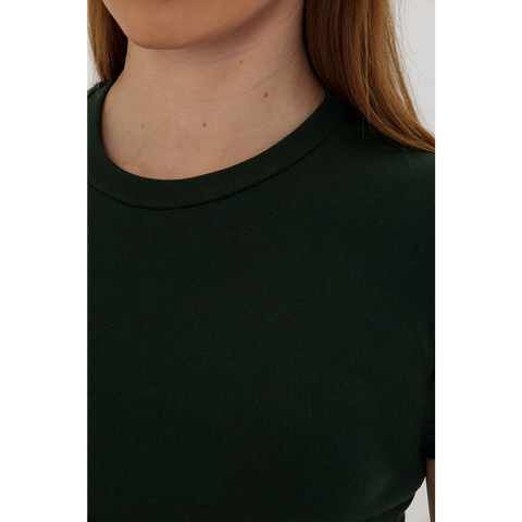 Green Ribbed Fitted Tshirt | Montivo Pakistan