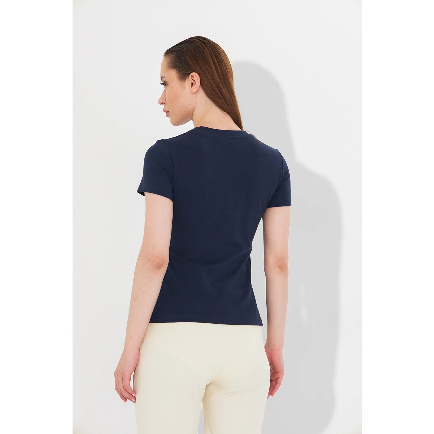 Blue Ribbed Fitted Tshirt | Montivo Pakistan