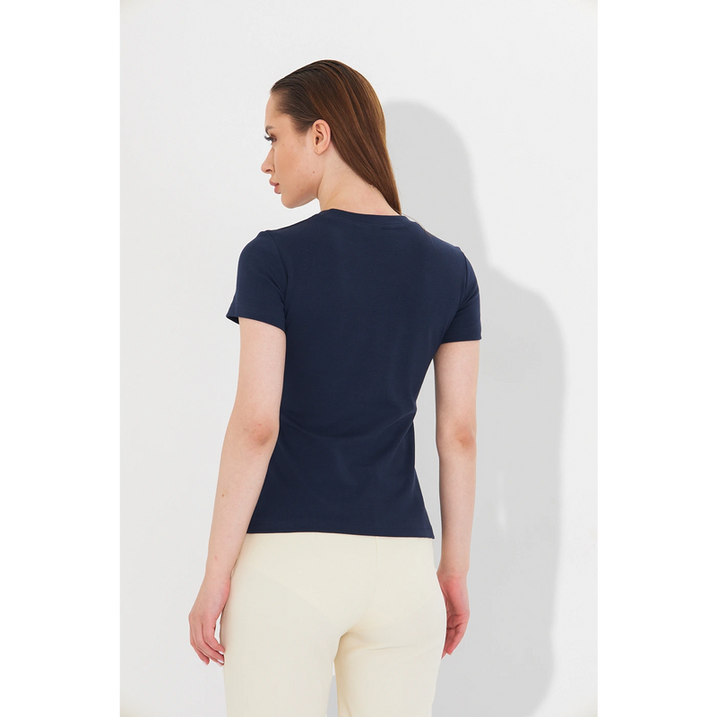 Blue Ribbed Fitted Tshirt | Montivo Pakistan