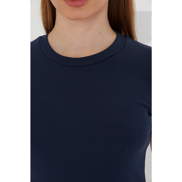 Blue Ribbed Fitted Tshirt | Montivo Pakistan
