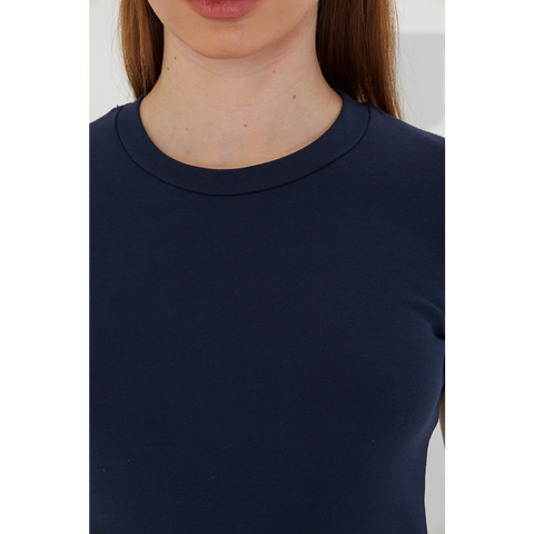 Blue Ribbed Fitted Tshirt | Montivo Pakistan