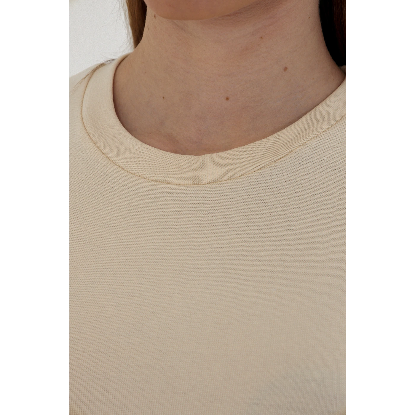 Ecru Ribbed Fitted Tshirt | Montivo Pakistan