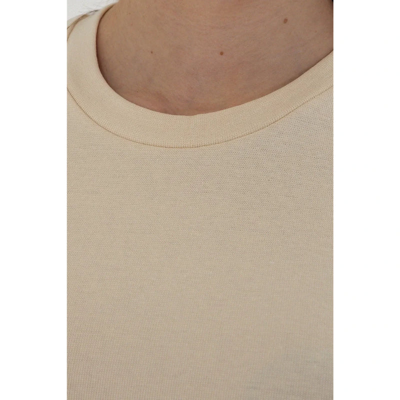 Ecru Ribbed Fitted Tshirt | Montivo Pakistan