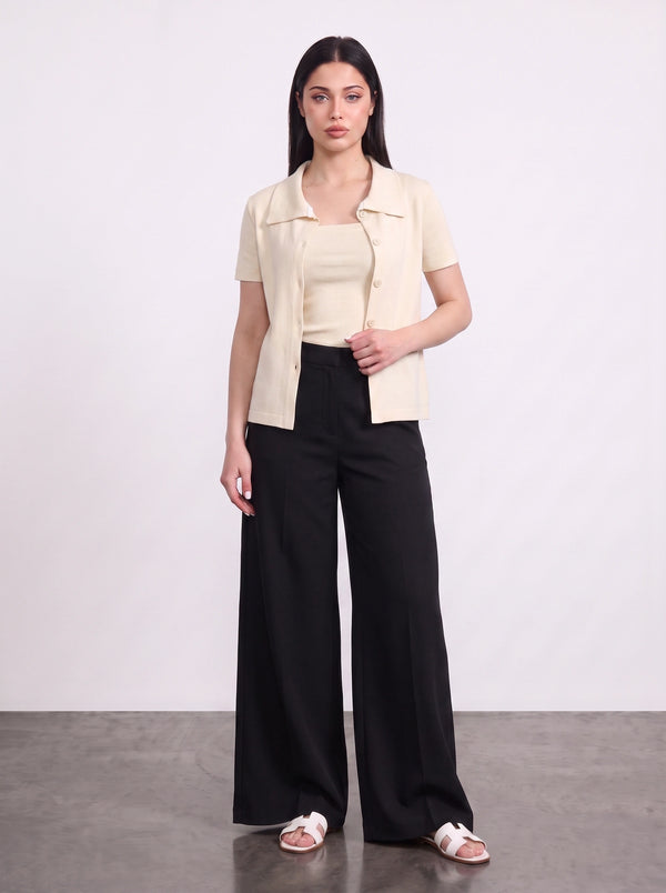 Ecru Bandeau Top + Shirt Set | Montivo Pakistan