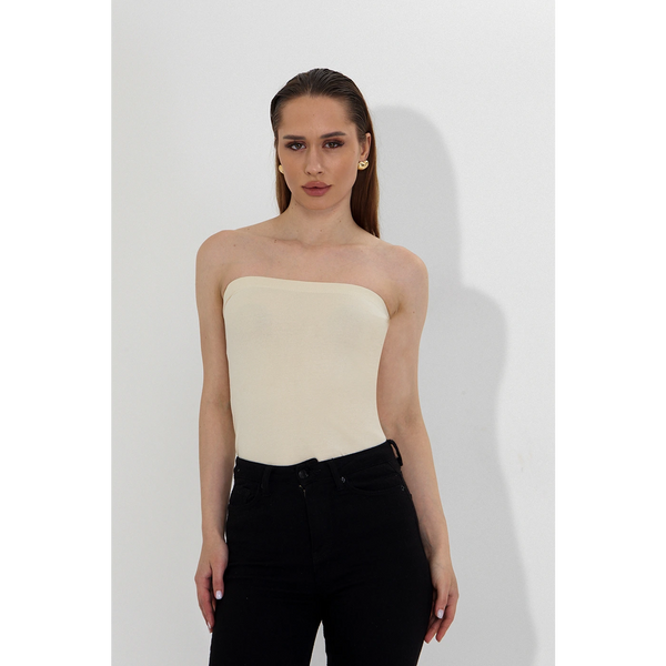 Ecru Bandeau Top + Shirt Set | Montivo Pakistan
