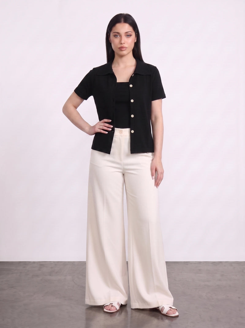 Black Bandeau Top + Shirt Set | Montivo Pakistan