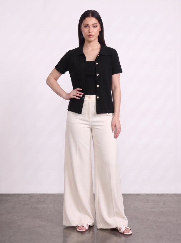 Black Bandeau Top + Shirt Set | Montivo Pakistan