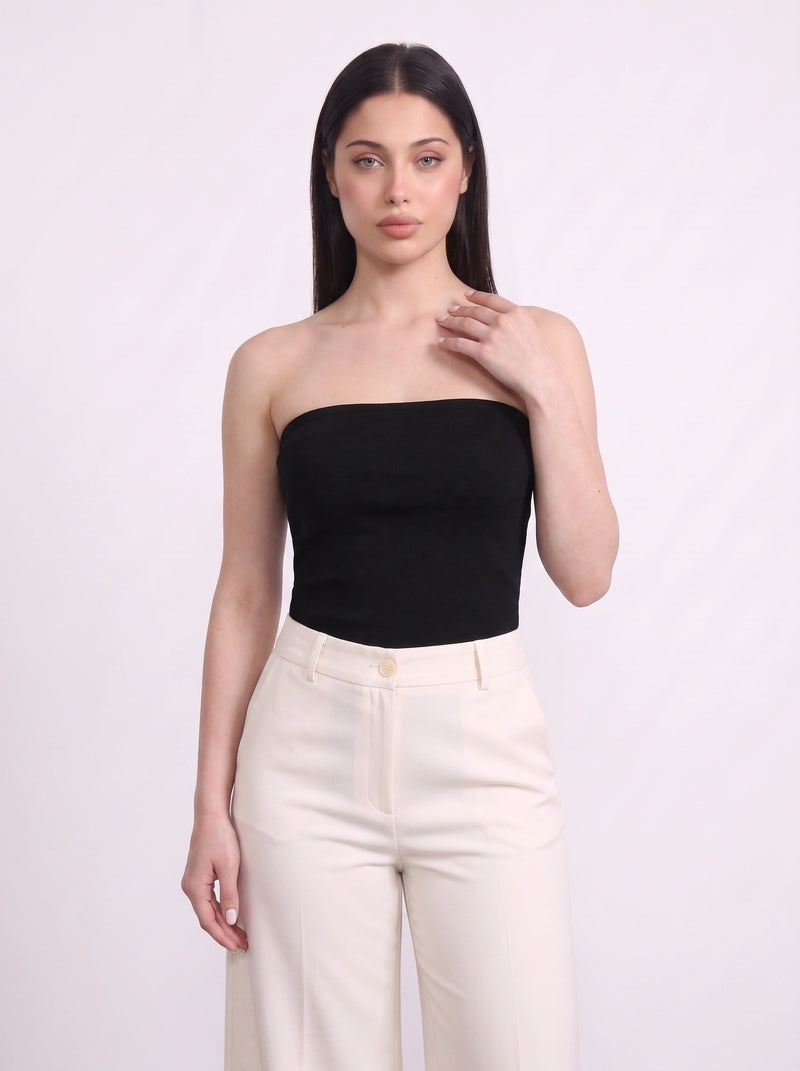 Black Bandeau Top + Shirt Set | Montivo Pakistan