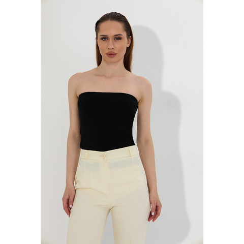 Black Bandeau Top + Shirt Set | Montivo Pakistan