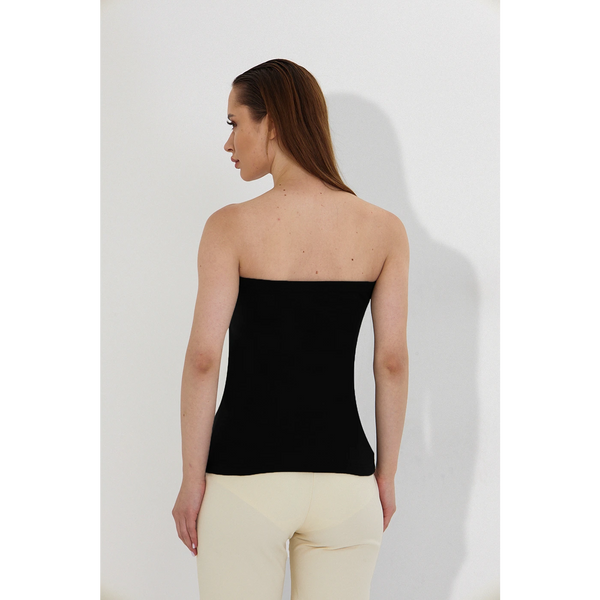 Black Bandeau Top + Shirt Set | Montivo Pakistan