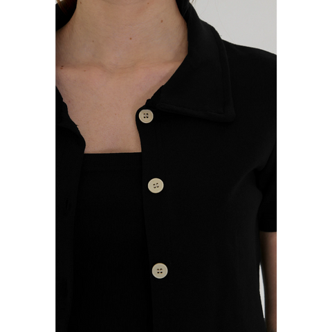 Black Bandeau Top + Shirt Set | Montivo Pakistan