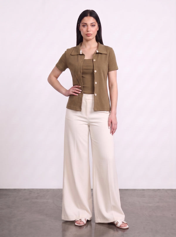 Coffee Bandeau Top + Shirt Set | Montivo Pakistan