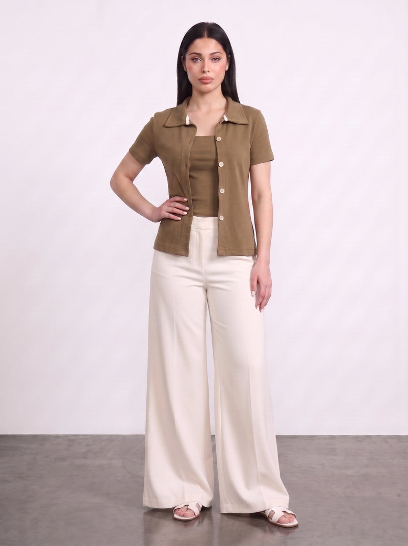 Coffee Bandeau Top + Shirt Set | Montivo Pakistan