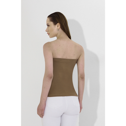 Coffee Bandeau Top + Shirt Set | Montivo Pakistan