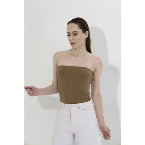 Coffee Bandeau Top + Shirt Set | Montivo Pakistan