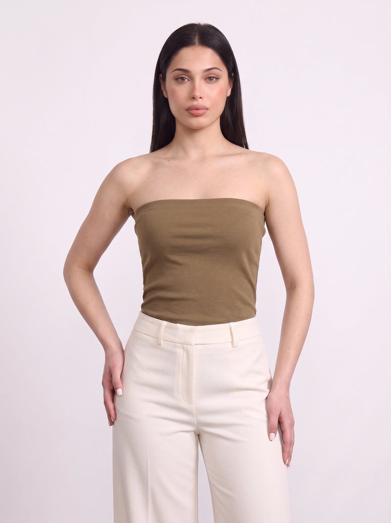 Coffee Bandeau Top + Shirt Set | Montivo Pakistan