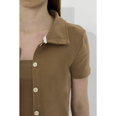 Coffee Bandeau Top + Shirt Set | Montivo Pakistan