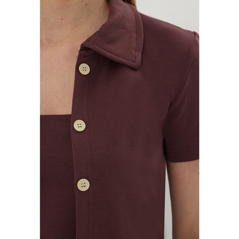 Muave Bandeau Top + Shirt Set | Montivo Pakistan