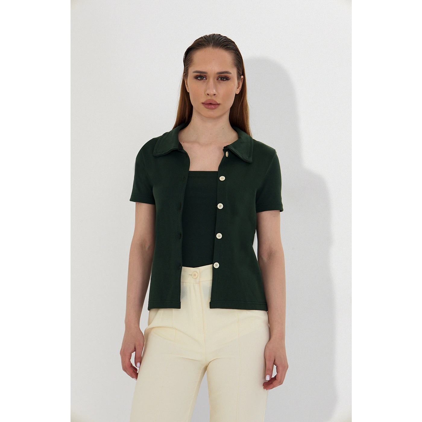 Green Bandeau Top + Shirt Set | Montivo Pakistan