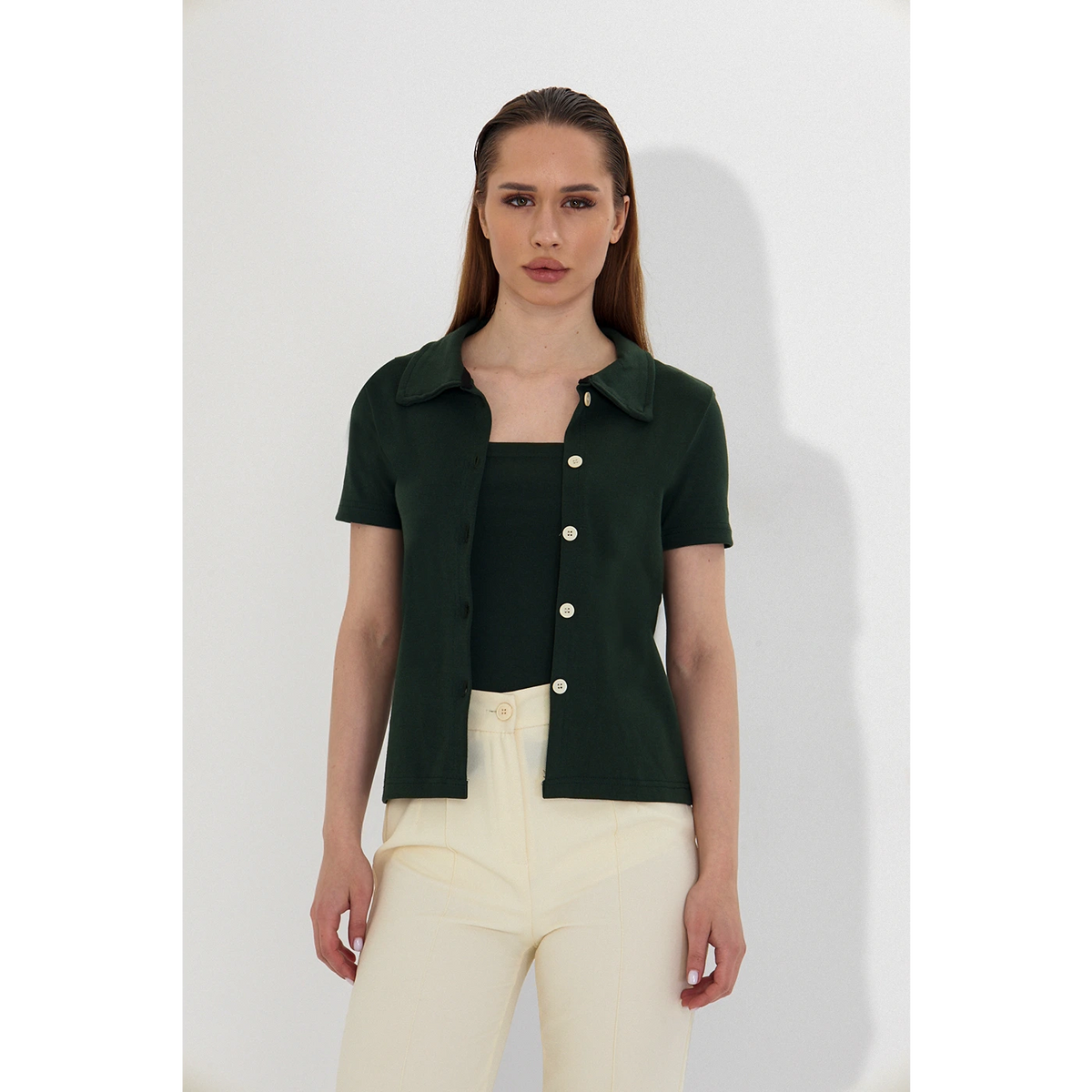 Green Bandeau Top + Shirt Set | Montivo Pakistan