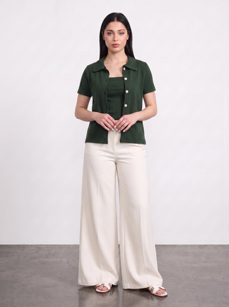 Green Bandeau Top + Shirt Set | Montivo Pakistan