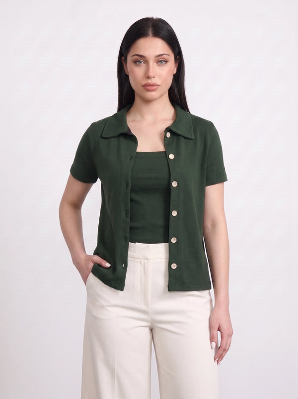 Green Bandeau Top + Shirt Set | Montivo Pakistan