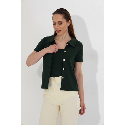 Green Bandeau Top + Shirt Set | Montivo Pakistan