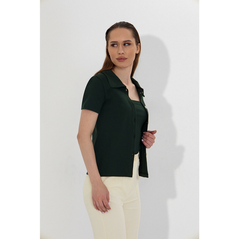 Green Bandeau Top + Shirt Set | Montivo Pakistan