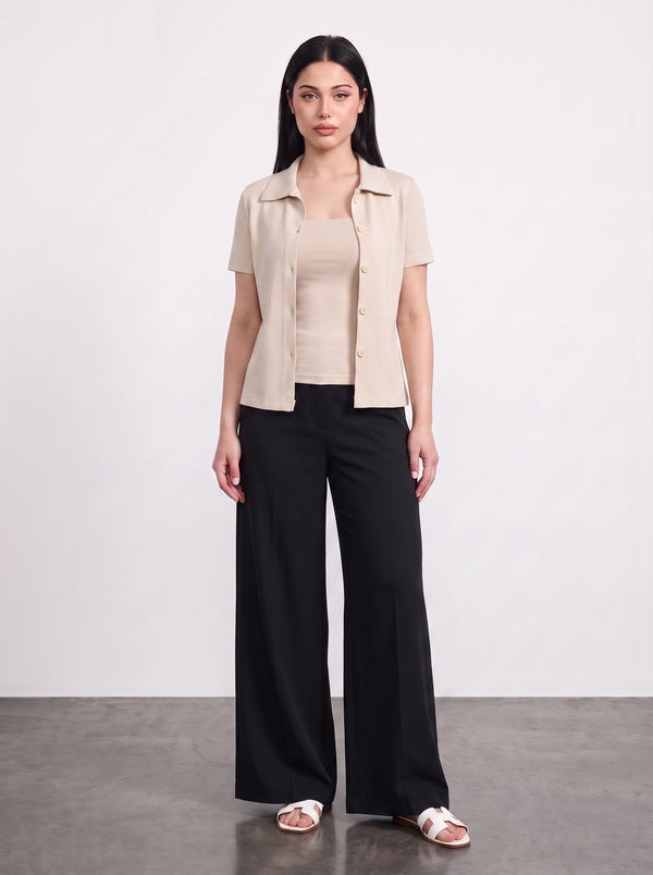 Beige Bandeau Top + Shirt Set | Montivo Pakistan