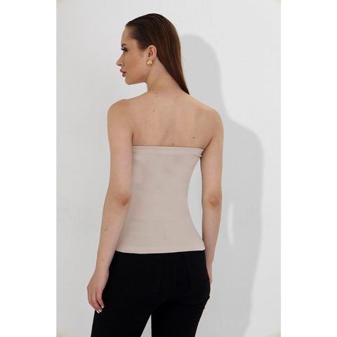 Beige Bandeau Top + Shirt Set | Montivo Pakistan