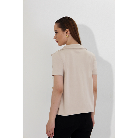 Beige Bandeau Top + Shirt Set | Montivo Pakistan