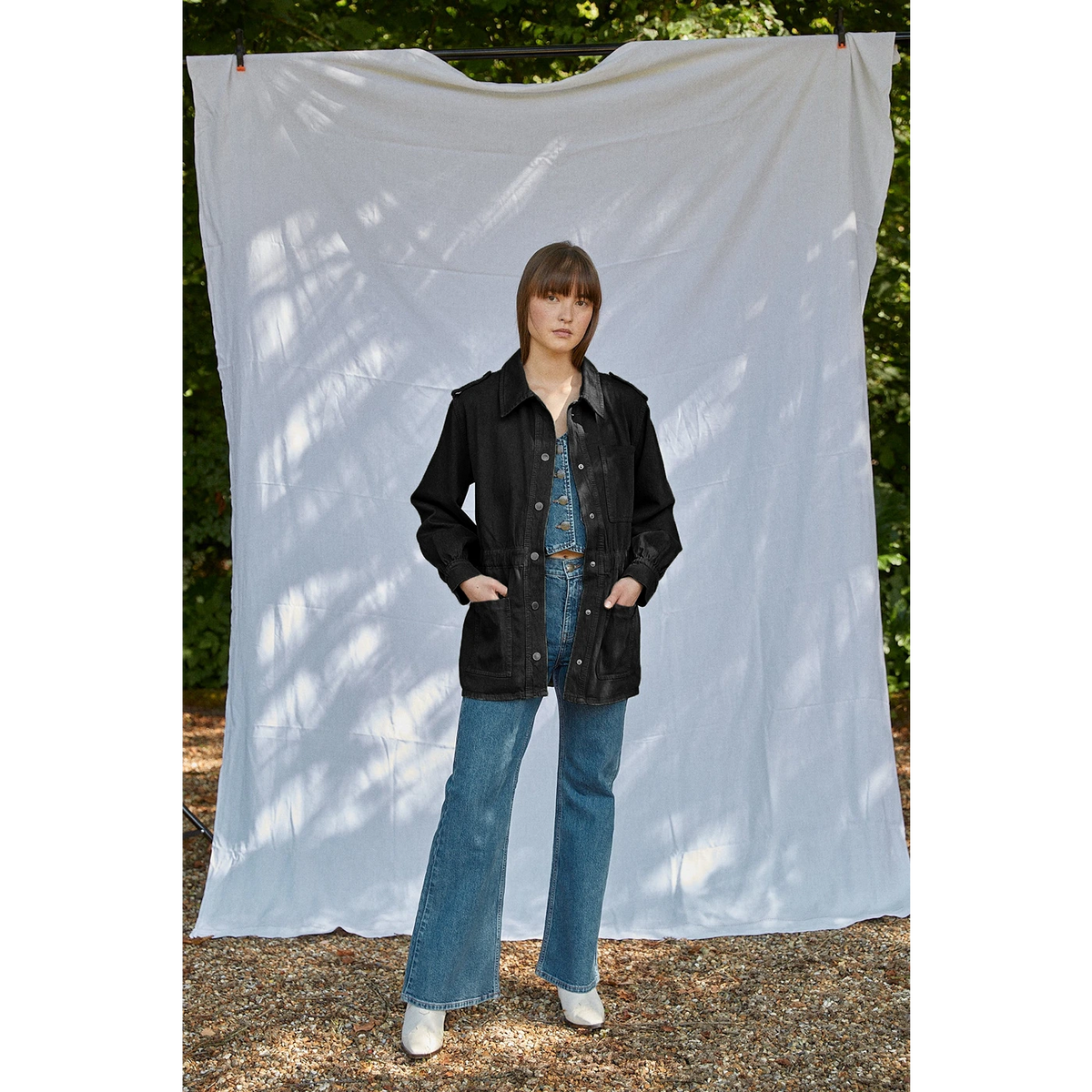 Charcoal Oversized Denim Jacket | Montivo Pakistan