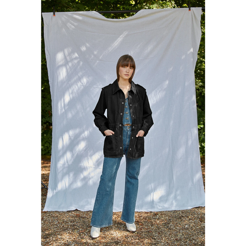 Charcoal Oversized Denim Jacket | Montivo Pakistan