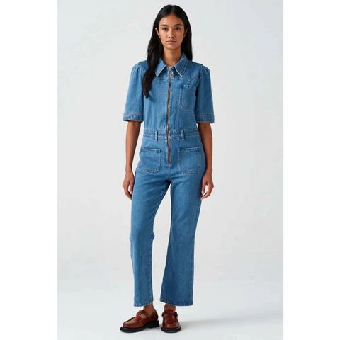 Mid Blue Vintage Denim Jumpsuit | Montivo Pakistan