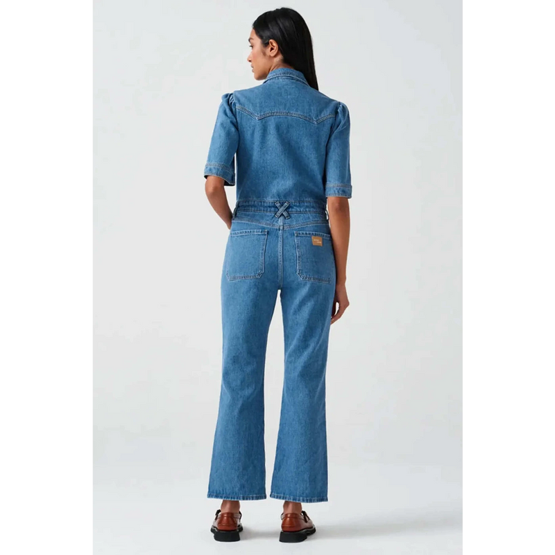 Mid Blue Vintage Denim Jumpsuit | Montivo Pakistan