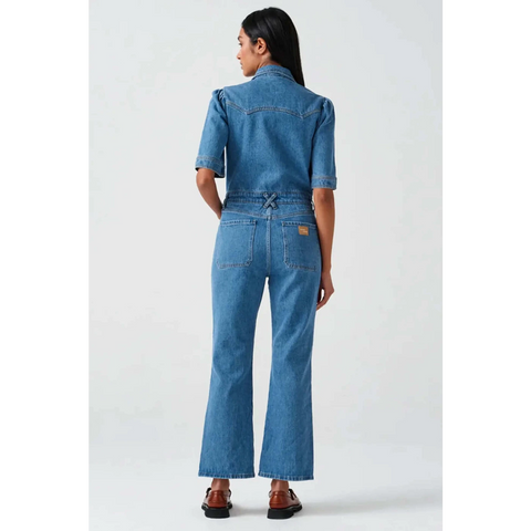Mid Blue Vintage Denim Jumpsuit | Montivo Pakistan