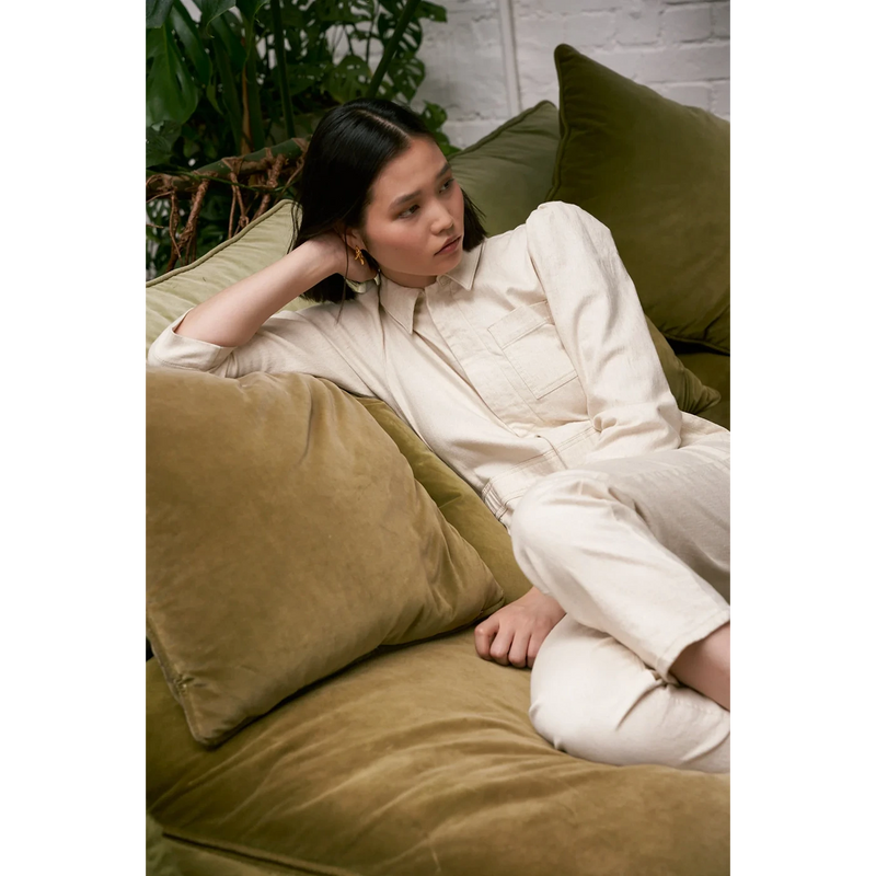 Ecru Vintage Denim Jumpsuit | Montivo Pakistan