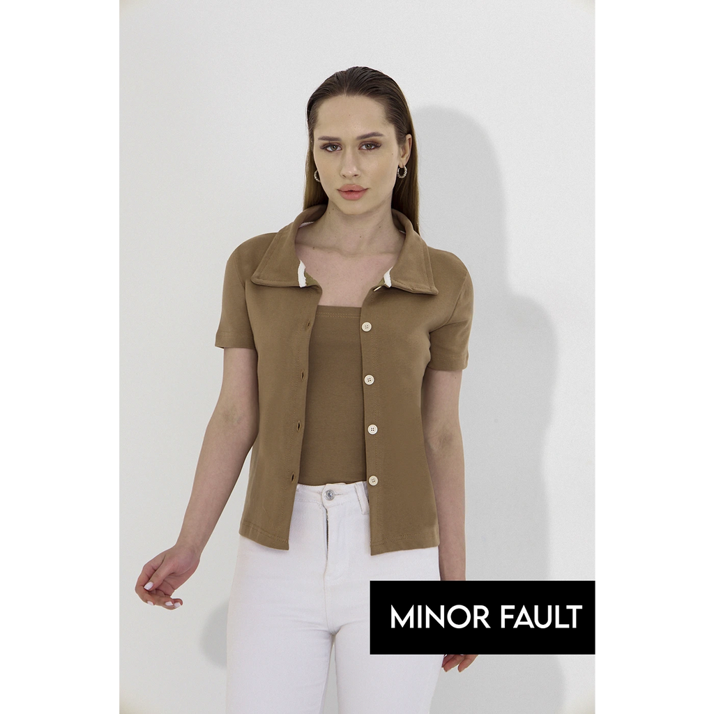 (Minor Fault) Brown Button Down Shirt | Montivo Pakistan