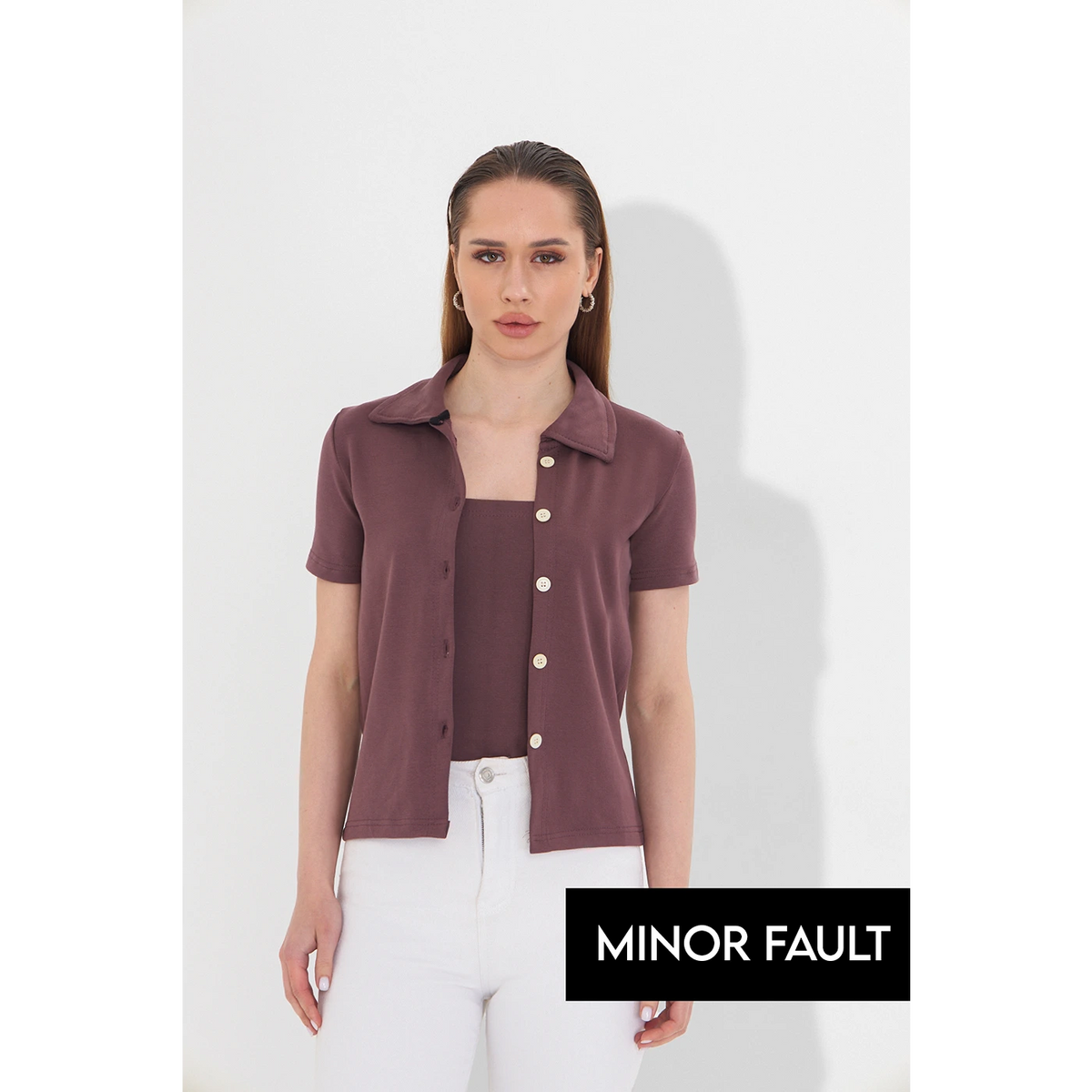 (Minor Fault) Muave Button Down Shirt | Montivo Pakistan