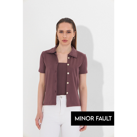 (Minor Fault) Muave Button Down Shirt | Montivo Pakistan
