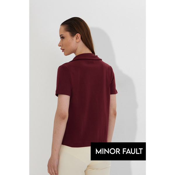 (Minor Fault) Burgundy Button Down Shirt | Montivo Pakistan