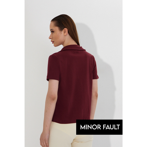 (Minor Fault) Burgundy Button Down Shirt | Montivo Pakistan