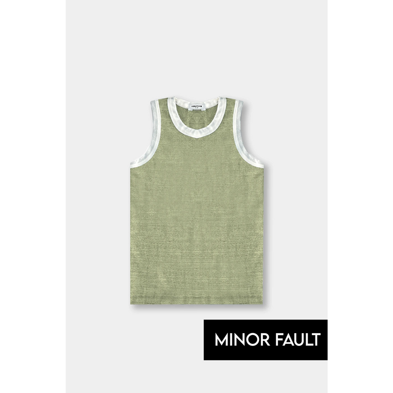 (Minor Fault) Light Green Melange Tank Top | Montivo Pakistan