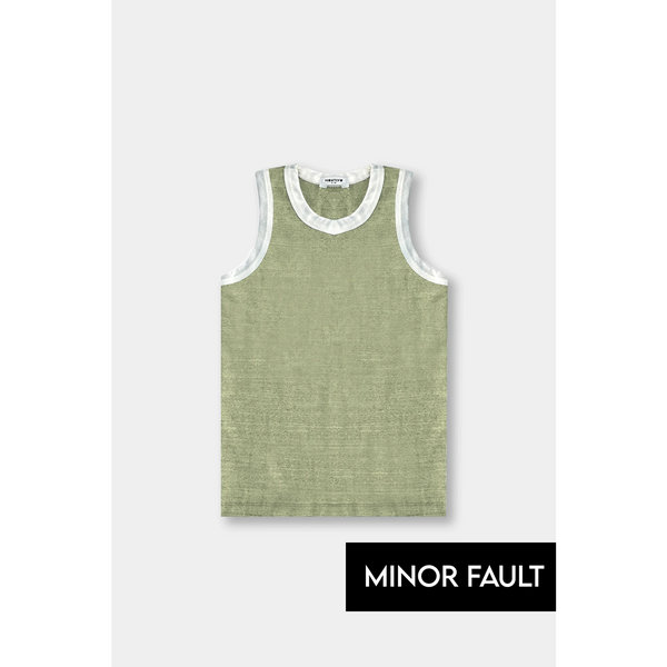 (Minor Fault) Light Green Melange Tank Top | Montivo Pakistan