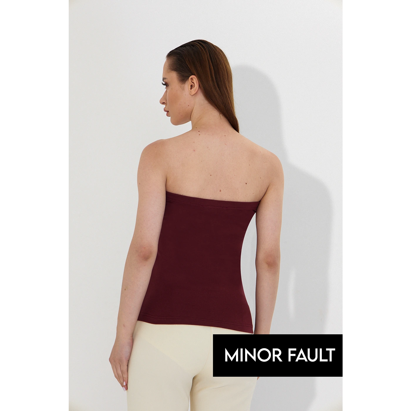 (Minor Fault) Burgundy Bandeau Top | Montivo Pakistan