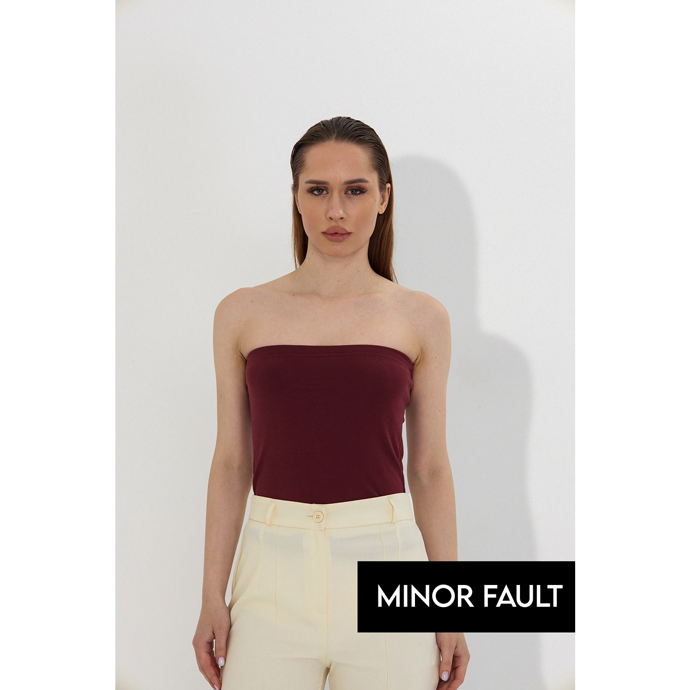 (Minor Fault) Burgundy Bandeau Top | Montivo Pakistan