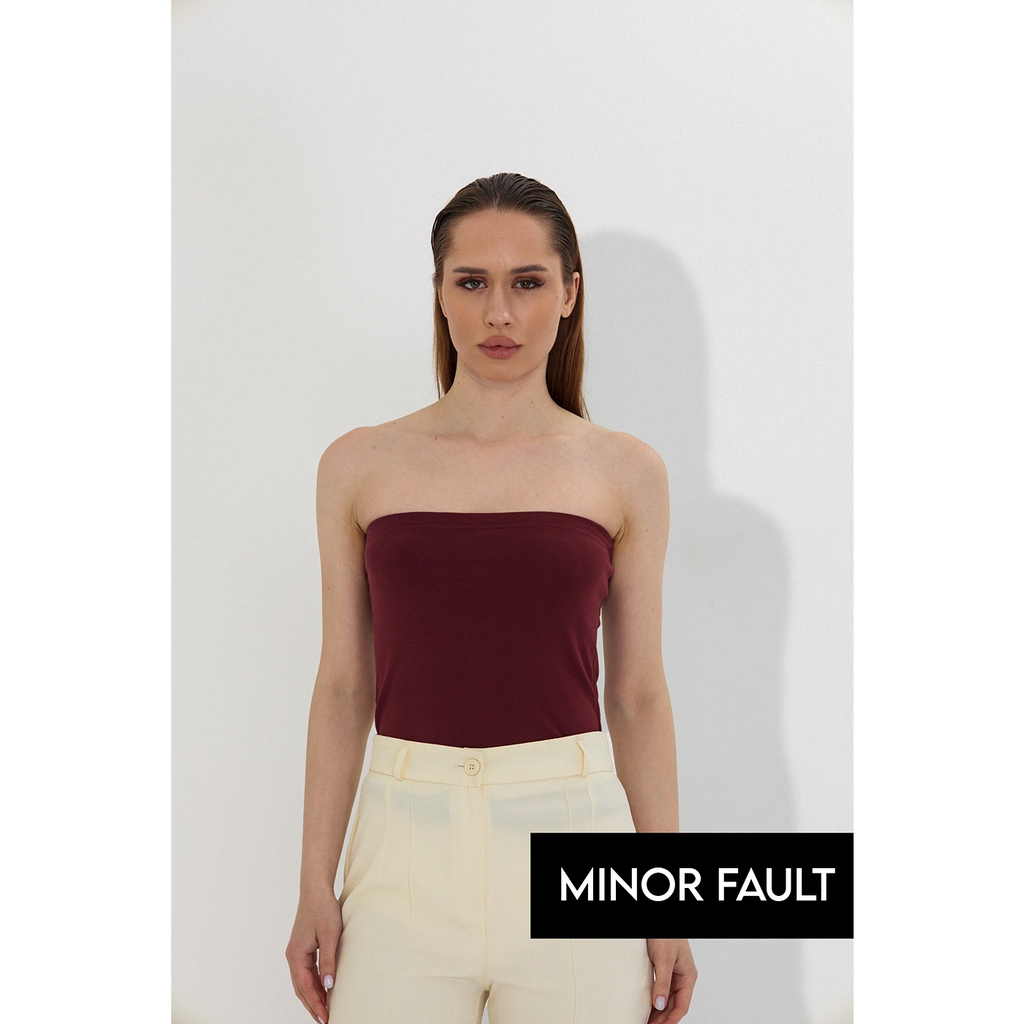 (Minor Fault) Burgundy Bandeau Top | Montivo Pakistan