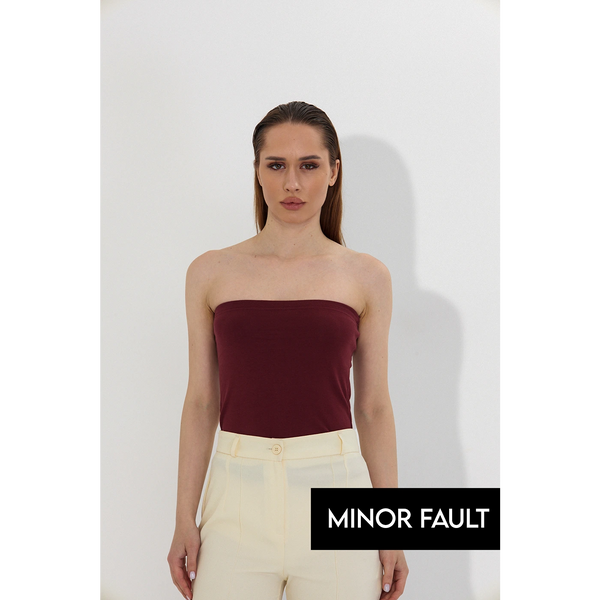 (Minor Fault) Burgundy Bandeau Top | Montivo Pakistan